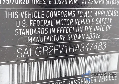 2017 Land Rover Range Rover 3.0L V6 Supercharged z USA, uszkodzony, nr VIN SALGR2FV1HA347483